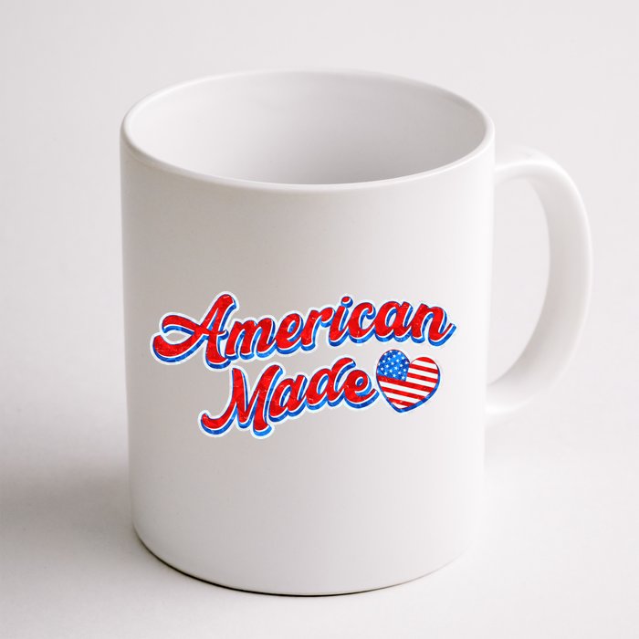 Cute American Made American USA Flag Heart Front & Back Coffee Mug