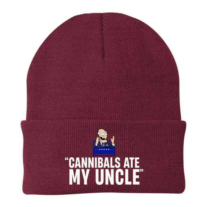 Cannibals Ate My Uncle Biden Trump Saying Knit Cap Winter Beanie