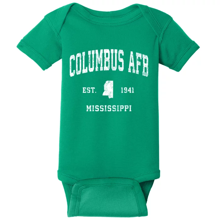 Columbus Afb Mississippi Ms Vintage Established Athletic Sports Baby Bodysuit