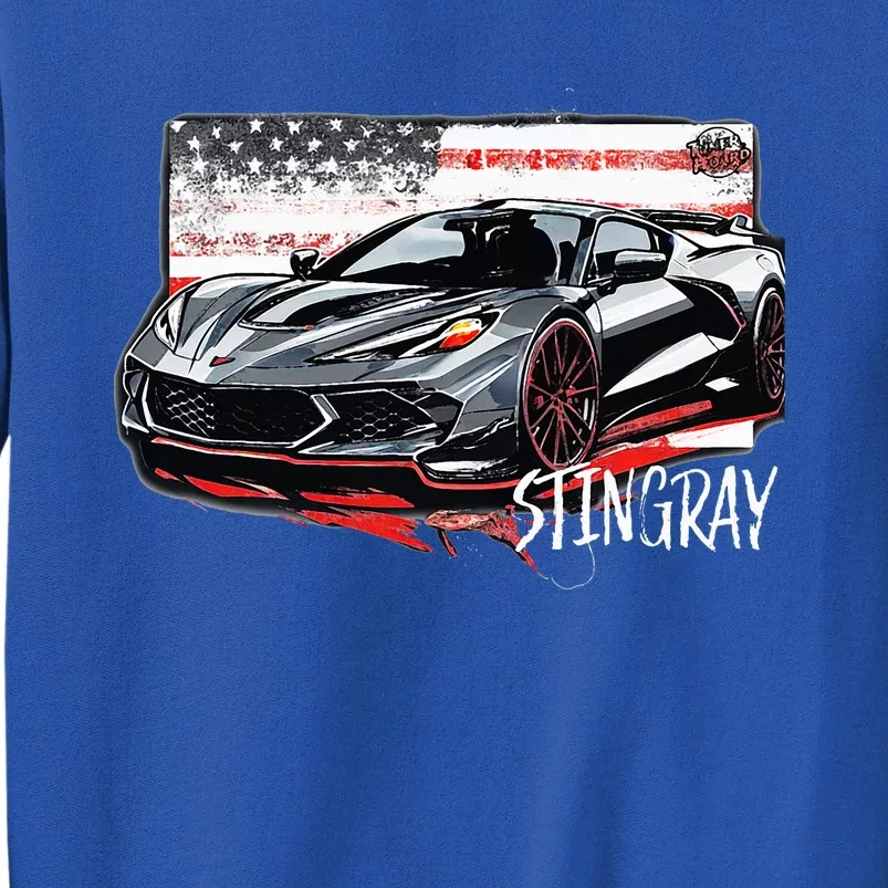 C8 American Muscle V8 Supercar Stingray Cool Vette Mechanic Tall Sweatshirt