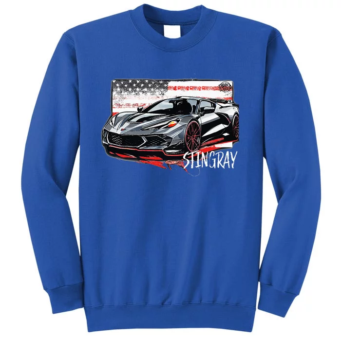 C8 American Muscle V8 Supercar Stingray Cool Vette Mechanic Tall Sweatshirt