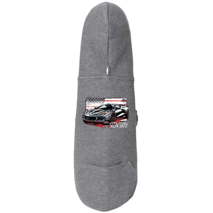 C8 American Muscle V8 Supercar Stingray Cool Vette Mechanic Doggie 3-End Fleece Hoodie