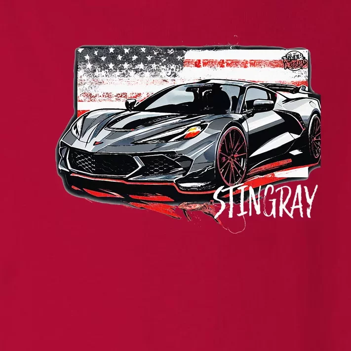 C8 American Muscle V8 Supercar Stingray Cool Vette Mechanic Toddler Long Sleeve Shirt