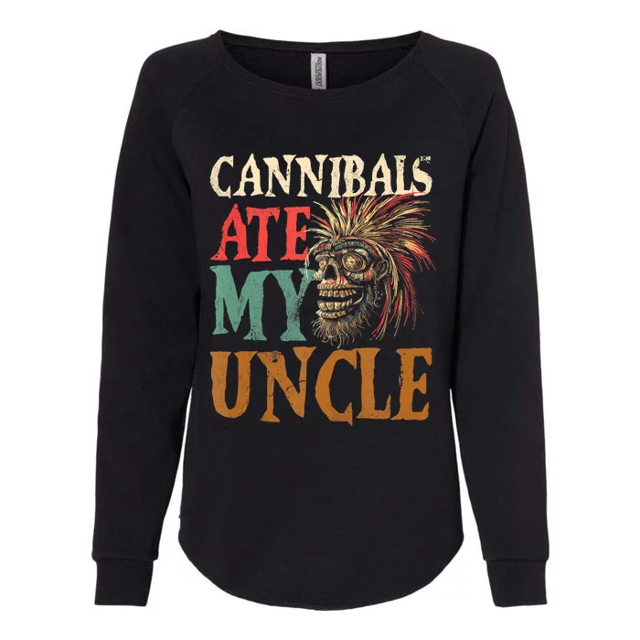 Cannibals Ate My Uncle 2024 Joe Biden Trump Shrunken Head Womens California Wash Sweatshirt