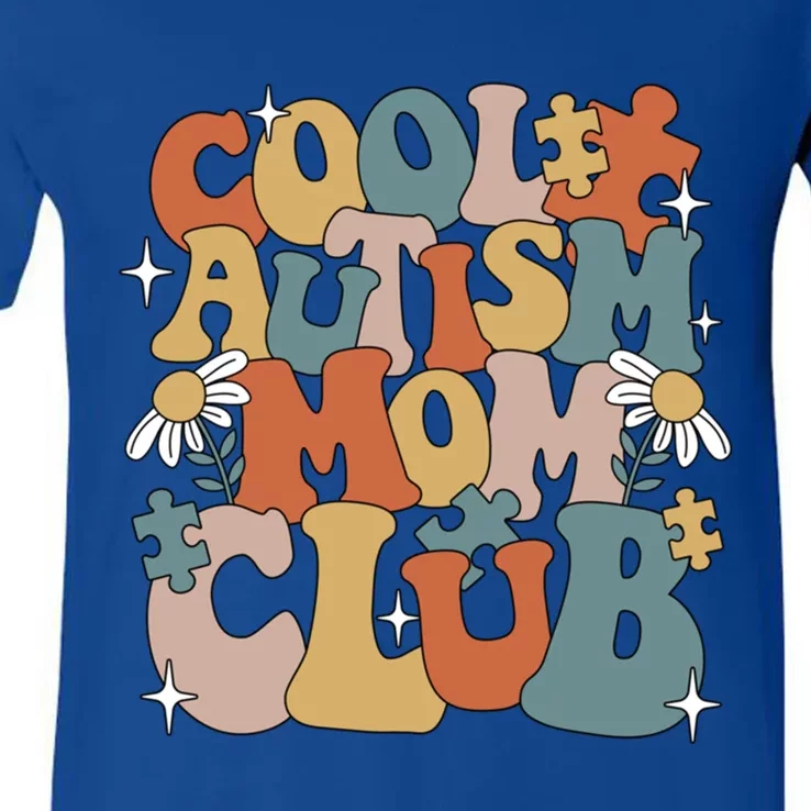 Cool Autism Moms Club Autism Awareness Mama Mom Gift V-Neck T-Shirt