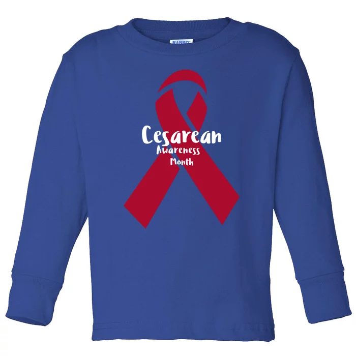 Cesarean Awareness Month Gift Toddler Long Sleeve Shirt