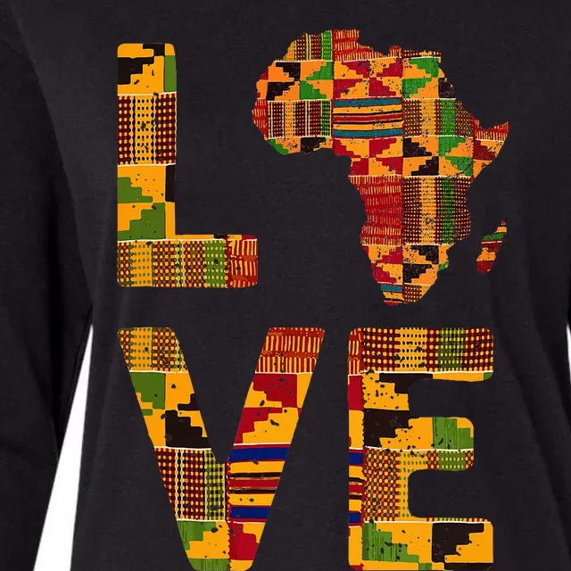 Cool Africa Map For Women Traditional Africa Kente Cloth Womens Cotton Relaxed Long Sleeve T-Shirt