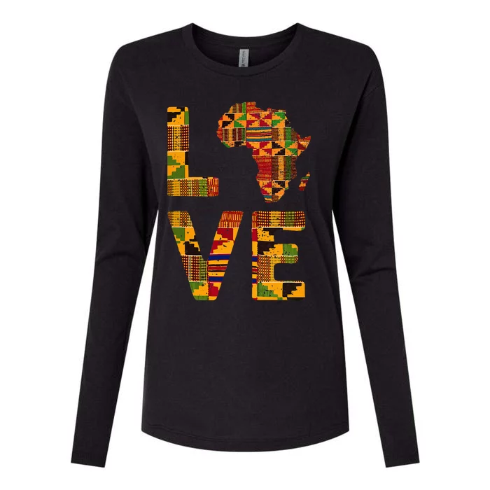 Cool Africa Map For Women Traditional Africa Kente Cloth Womens Cotton Relaxed Long Sleeve T-Shirt