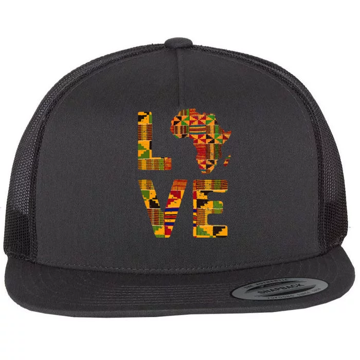 Cool Africa Map For Women Traditional Africa Kente Cloth Flat Bill Trucker Hat