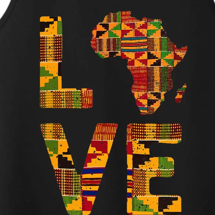 Cool Africa Map For Women Traditional Africa Kente Cloth Performance Tank