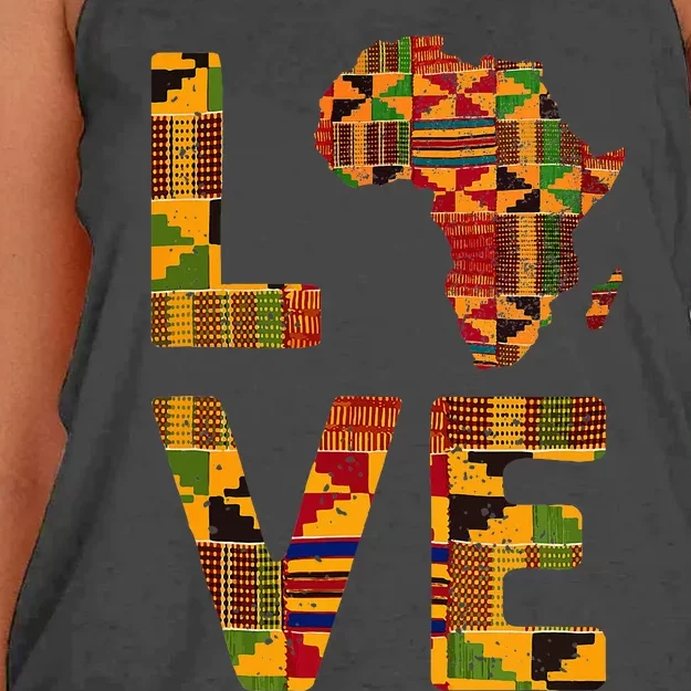 Cool Africa Map For Women Traditional Africa Kente Cloth Women's Knotted Racerback Tank