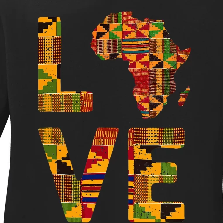 Cool Africa Map For Women Traditional Africa Kente Cloth Ladies Long Sleeve Shirt