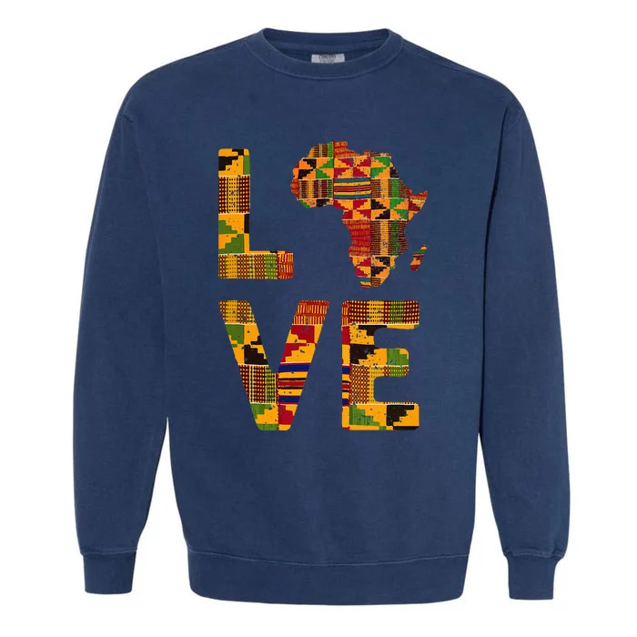 Cool Africa Map For Women Traditional Africa Kente Cloth Garment-Dyed Sweatshirt