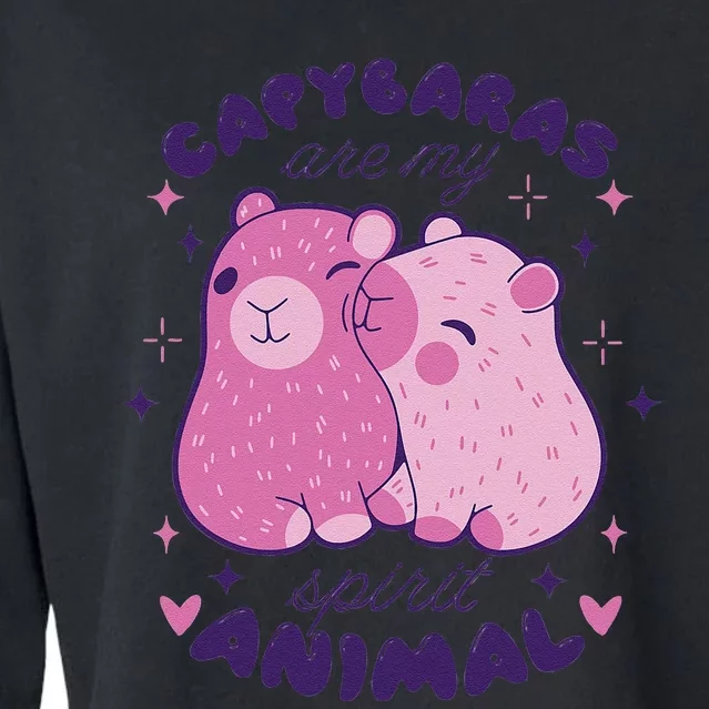 Capybaras Are My Spirit Animal Rodent Lover Cropped Pullover Crew