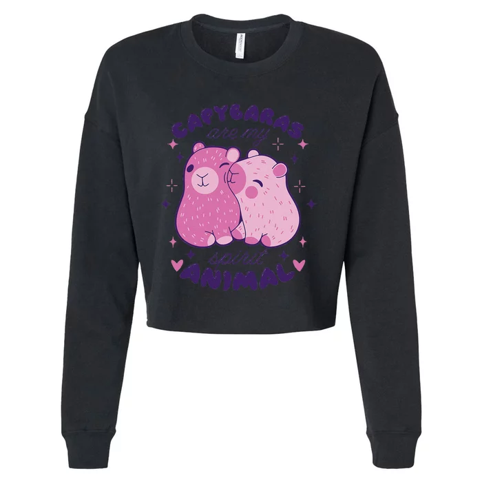 Capybaras Are My Spirit Animal Rodent Lover Cropped Pullover Crew