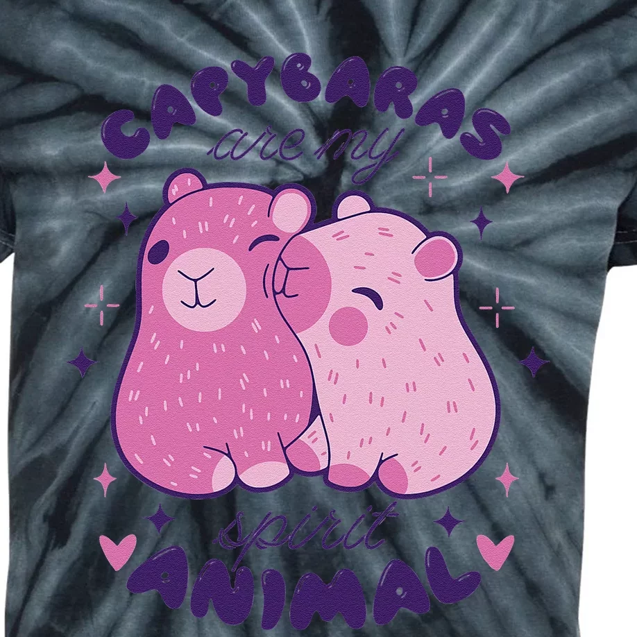 Capybaras Are My Spirit Animal Rodent Lover Kids Tie-Dye T-Shirt