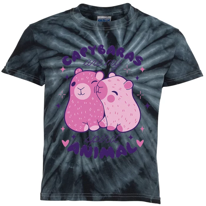 Capybaras Are My Spirit Animal Rodent Lover Kids Tie-Dye T-Shirt