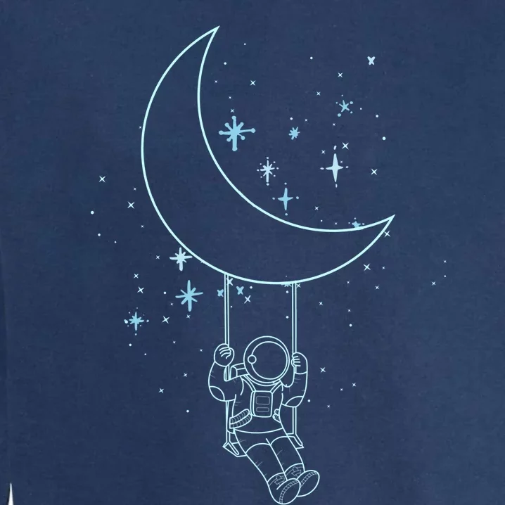 Cute Astronaut Moon Swing Graphic Tees Gift Garment-Dyed Sweatshirt