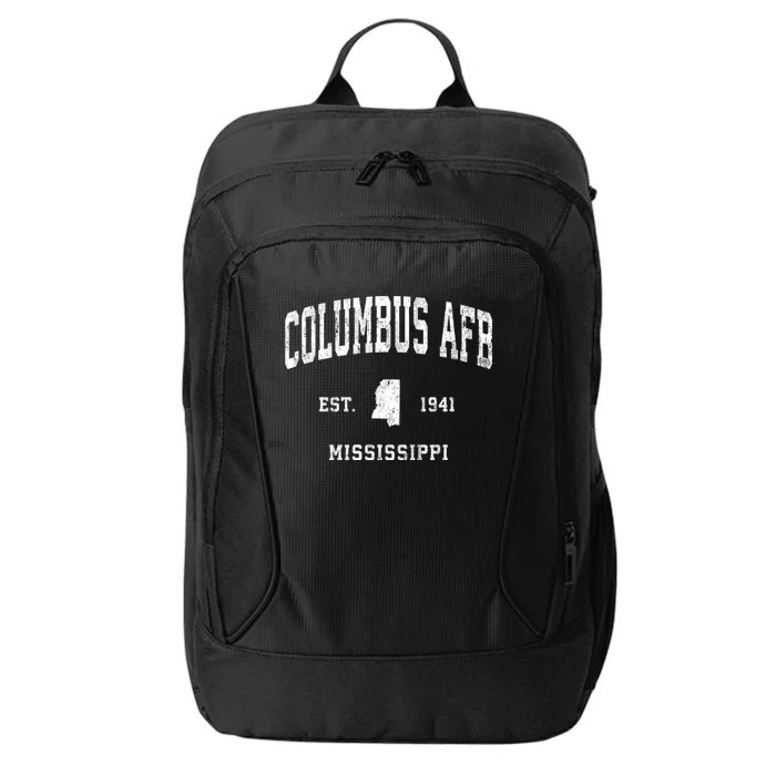 Columbus Afb Mississippi Ms Vintage Athletic Black Sports De City Backpack