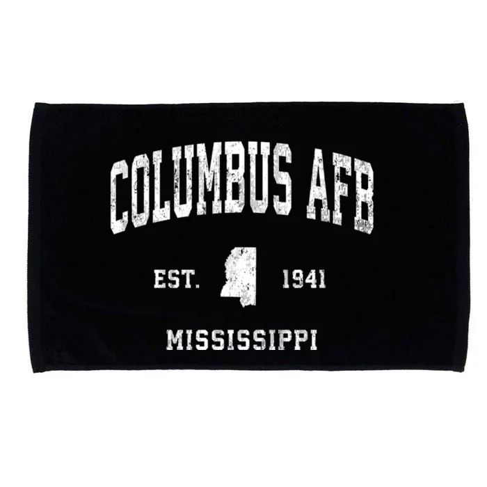 Columbus Afb Mississippi Ms Vintage Athletic Black Sports De Microfiber Hand Towel