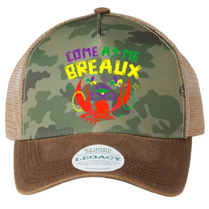 Come At Me Breaux Crawfish Beads Funny Mardi Gras Carnival Gift Legacy Tie Dye Trucker Hat