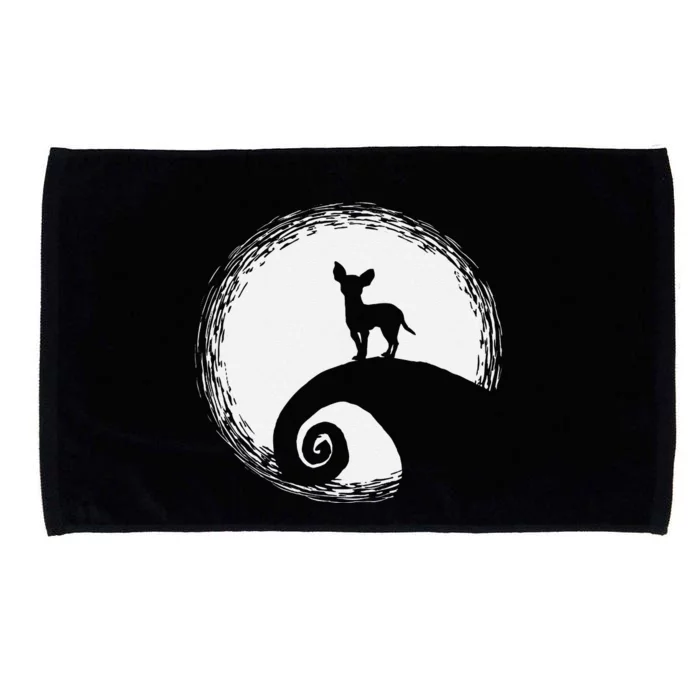 Chihuahua And Moon Halloween Funny For Dog Lover Microfiber Hand Towel