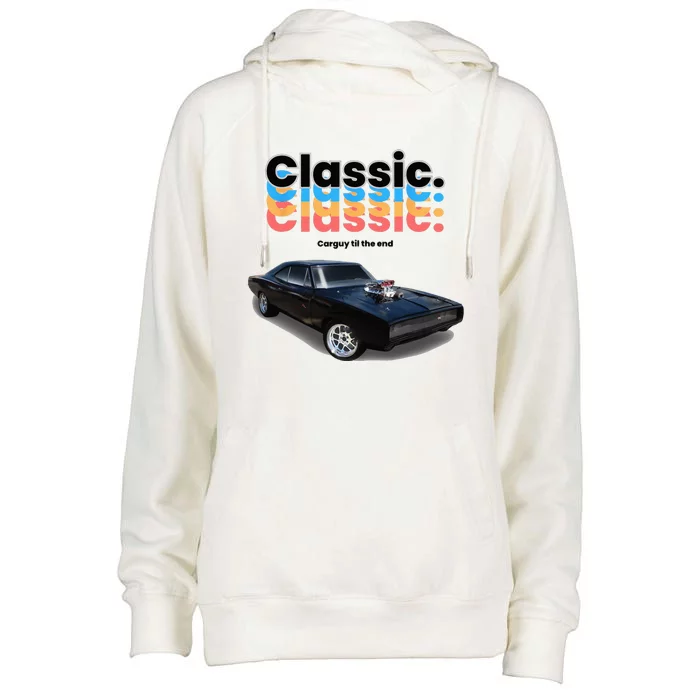 Classic American Muscle Car Womens Funnel Neck Pullover Hood