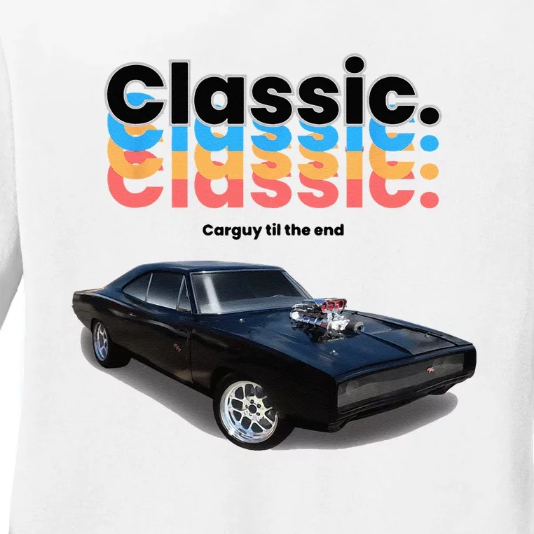 Classic American Muscle Car Ladies Long Sleeve Shirt