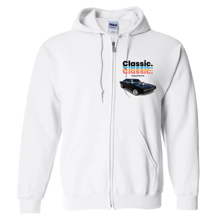 Classic American Muscle Car Full Zip Hoodie