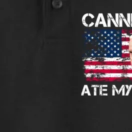 Cannibals Ate My Uncle Us Flag Biden Vinatge Dry Zone Grid Performance Polo