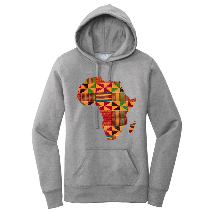 Cool Africa Map Kente Cloth Gift For Men Women African Lover Gift Women's Pullover Hoodie