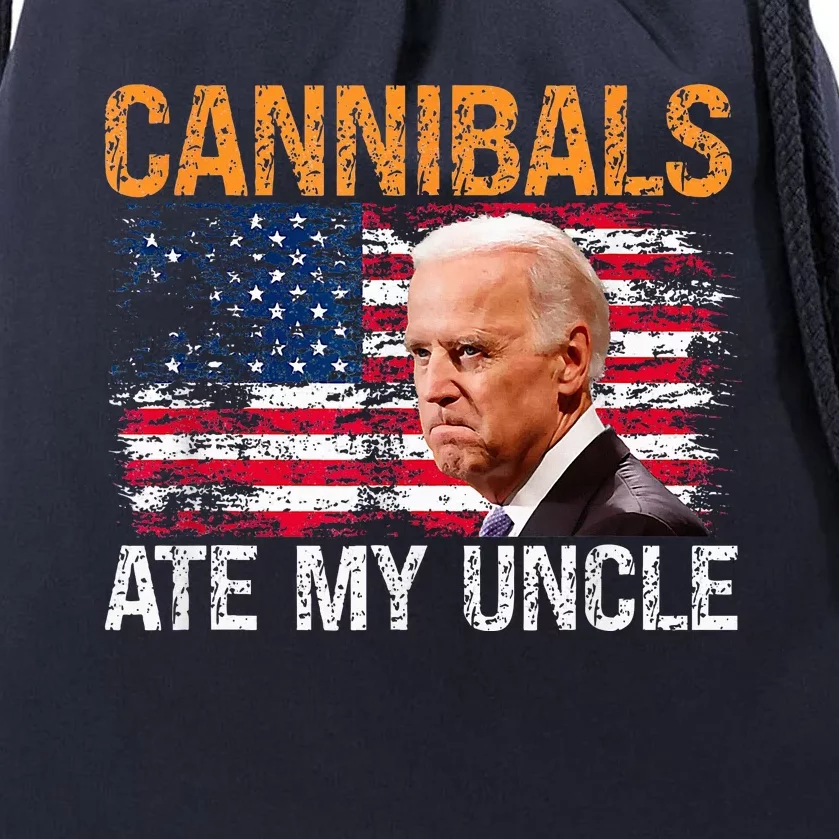 Cannibals Ate My Uncle Us Flag Joe Biden Drawstring Bag