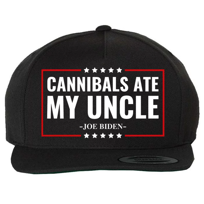 Cannibals Ate My Uncle Joe Biden Political Satire Trump 2024 Wool Snapback Cap