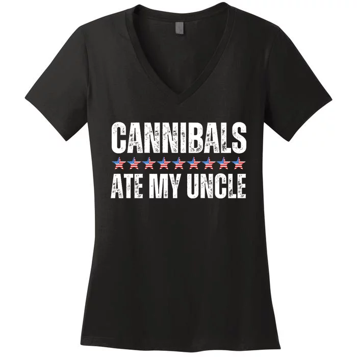 Cannibals Ate My Uncle Vintage Women's V-Neck T-Shirt