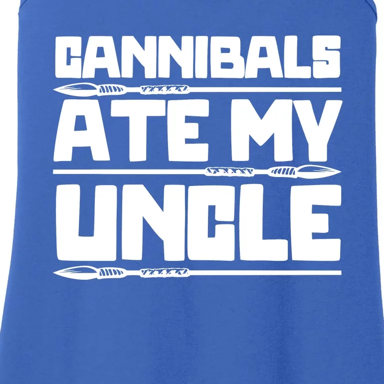 Cannibals Ate My Uncle Joe Biden Political Satire Trump 2024 Ladies Essential Tank