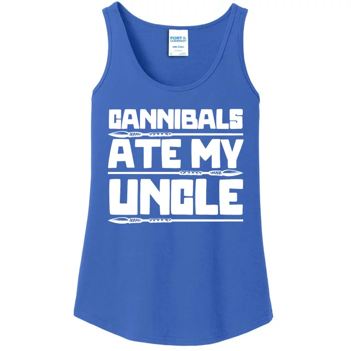 Cannibals Ate My Uncle Joe Biden Political Satire Trump 2024 Ladies Essential Tank