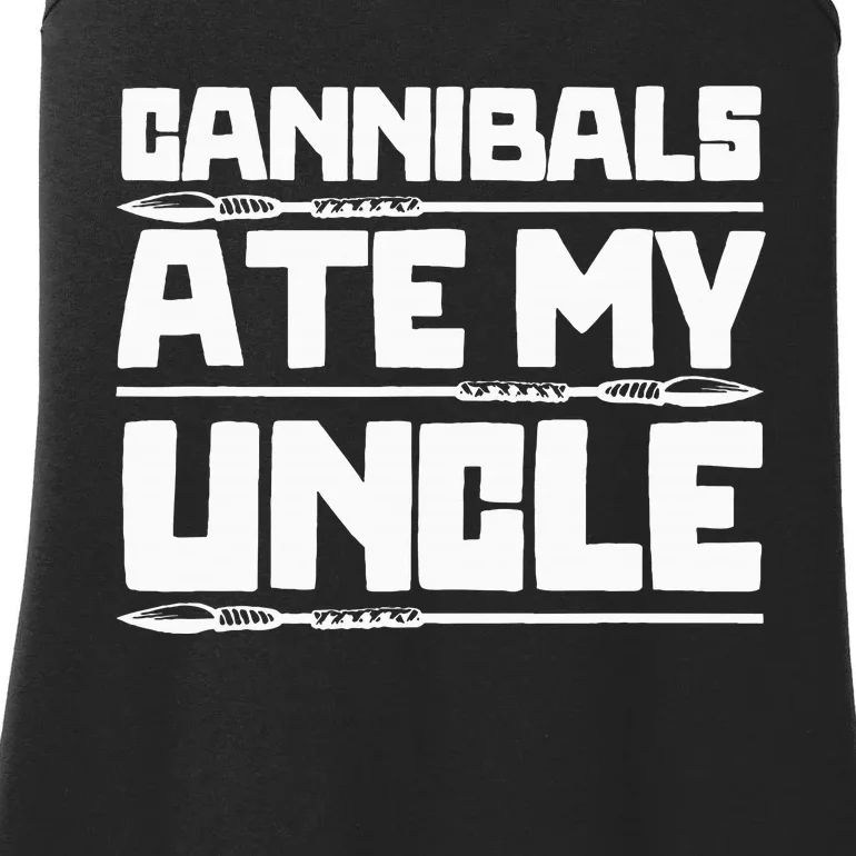 Cannibals Ate My Uncle Joe Biden Political Satire Trump 2024 Ladies Essential Tank