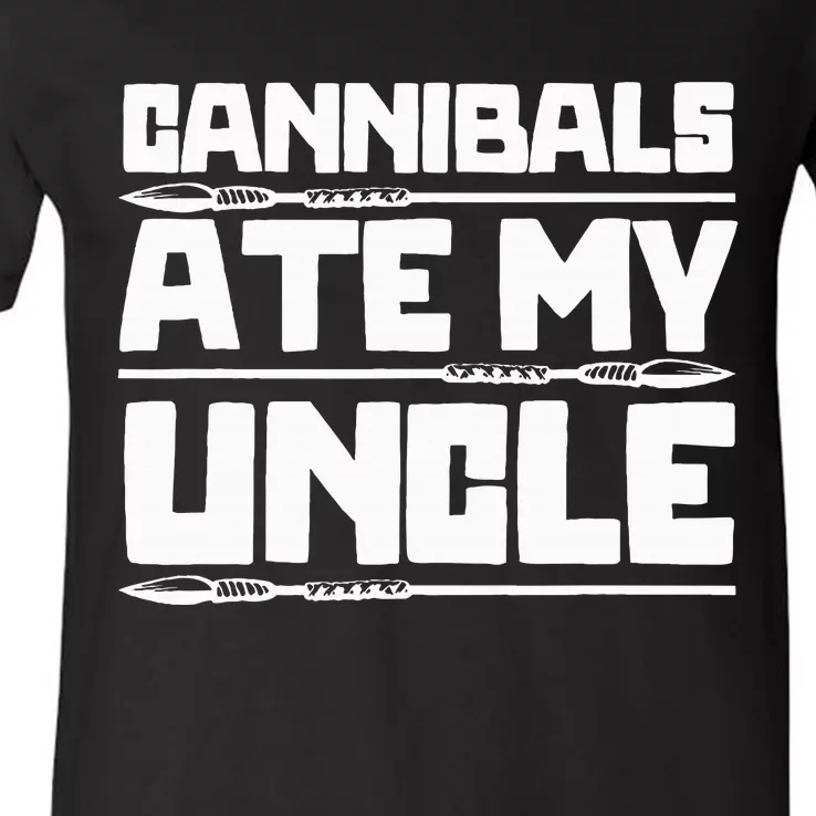 Cannibals Ate My Uncle Joe Biden Political Satire Trump 2024 V-Neck T-Shirt