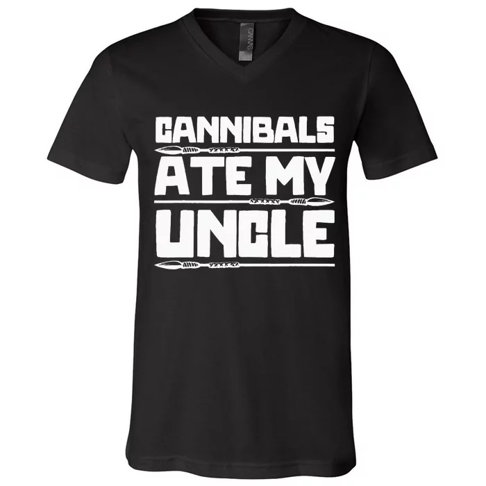 Cannibals Ate My Uncle Joe Biden Political Satire Trump 2024 V-Neck T-Shirt