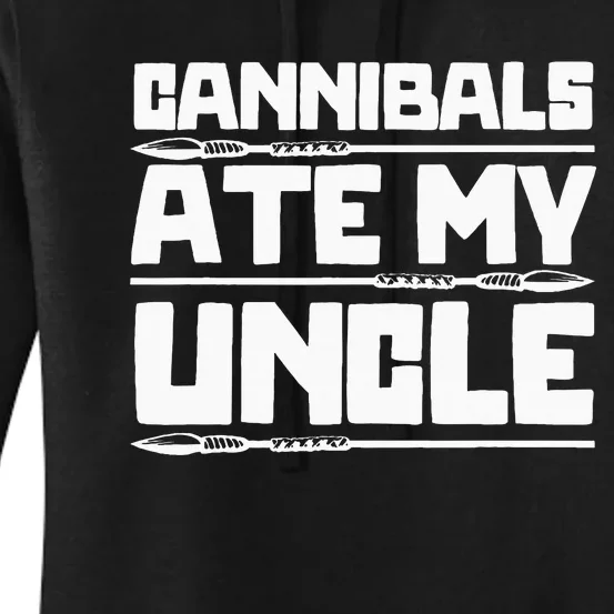 Cannibals Ate My Uncle Joe Biden Political Satire Trump 2024 Women's Pullover Hoodie