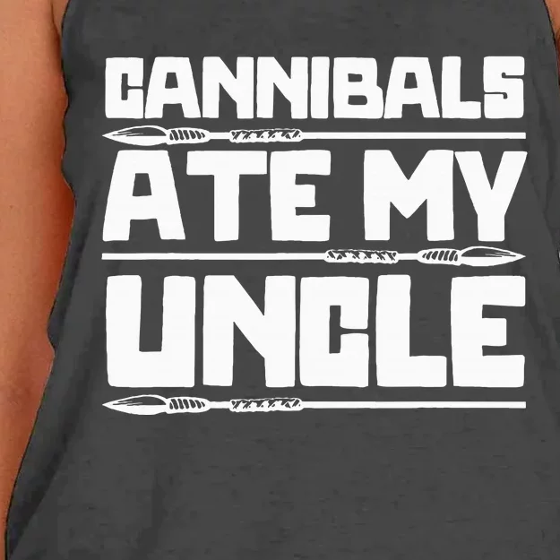 Cannibals Ate My Uncle Joe Biden Political Satire Trump 2024 Women's Knotted Racerback Tank