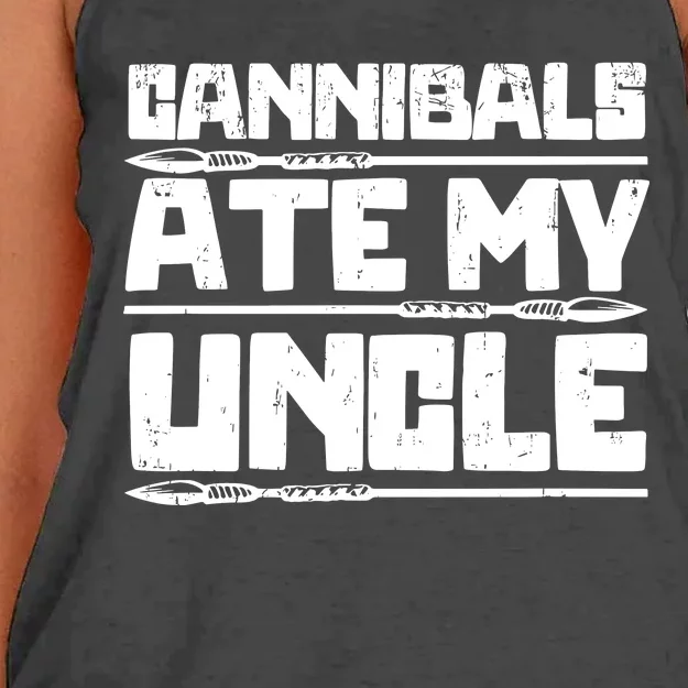 Cannibals Ate My Uncle Joe Biden Political Satire Trump 2024 Women's Knotted Racerback Tank