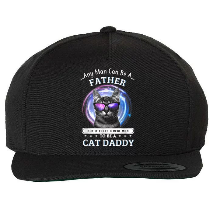 Cat Any Man Can Be A Father But It Ake Someone Special Wool Snapback Cap