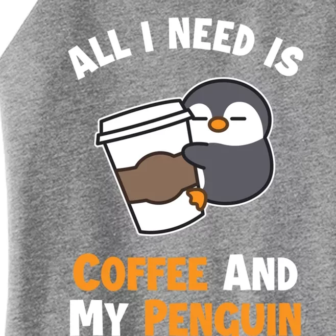 Coffee And My Penguin Sea Bird King Emperor Penguin Gift Women’s Perfect Tri Rocker Tank