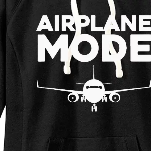 Cool Airplane Mode Design For Wo Pilot Airplane Lover Women's Fleece Hoodie