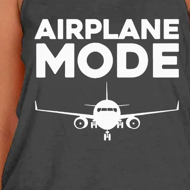 Cool Airplane Mode Design For Wo Pilot Airplane Lover Women's Knotted Racerback Tank