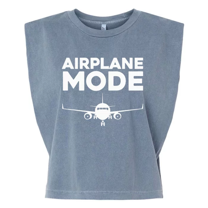 Cool Airplane Mode Design For Wo Pilot Airplane Lover Garment-Dyed Women's Muscle Tee