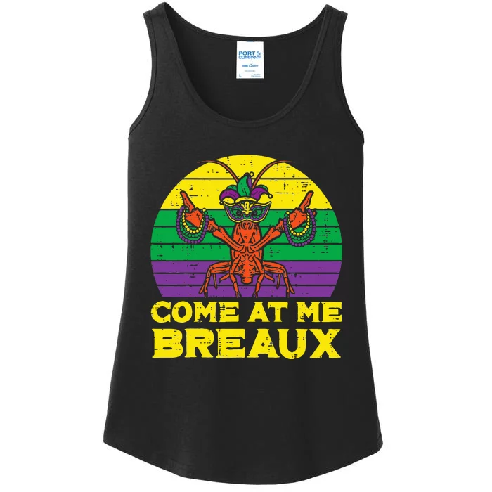 Come At Me Breaux Crawfish Funny Mardi Gras Ladies Essential Tank