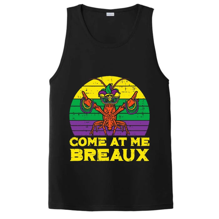 Come At Me Breaux Crawfish Funny Mardi Gras Performance Tank