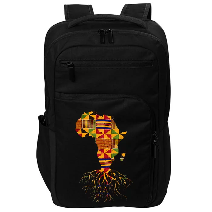 Cool Africa Map Traditional Kente Cloth African Roots Impact Tech Backpack